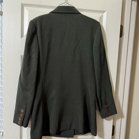 Balenciaga Paris Khaki Double Breasted Blazer Jacket Vintage 40 Hourglass Wool - Picture 9 of 13